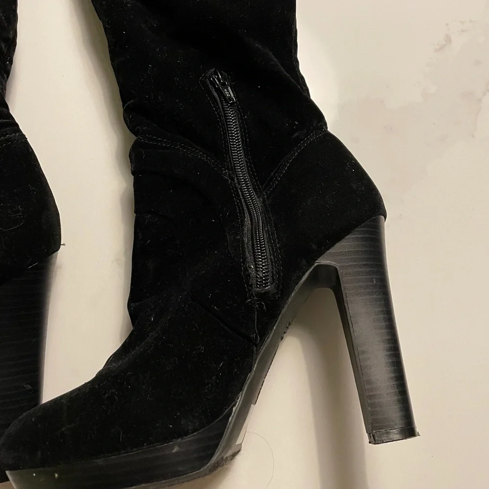 INC International Concepts Black Heeled Boots - Picture 2 of 3